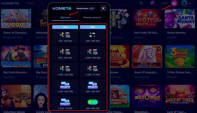 Способы оплаты